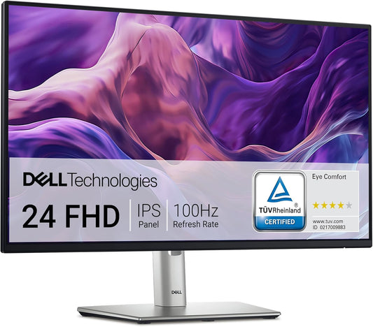 Dell 24 Monitor - P2425H - 23.8 Inch Full HD (1920 × 1080)100Hz Refresh Rate, Comfortview Plus, 99% sRGB, IPS Panel, 1500:1, Tilt/Swivel/Pivot/Height, 3-Year Advanced Exchange Service - Black