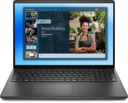Dell Pro 15 Essential PV15250 15.6-inch business laptop in Carbon Black, part number V2T7P